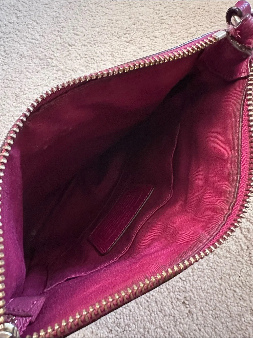 Coach Pebbled Leather Crossbody in Magenta